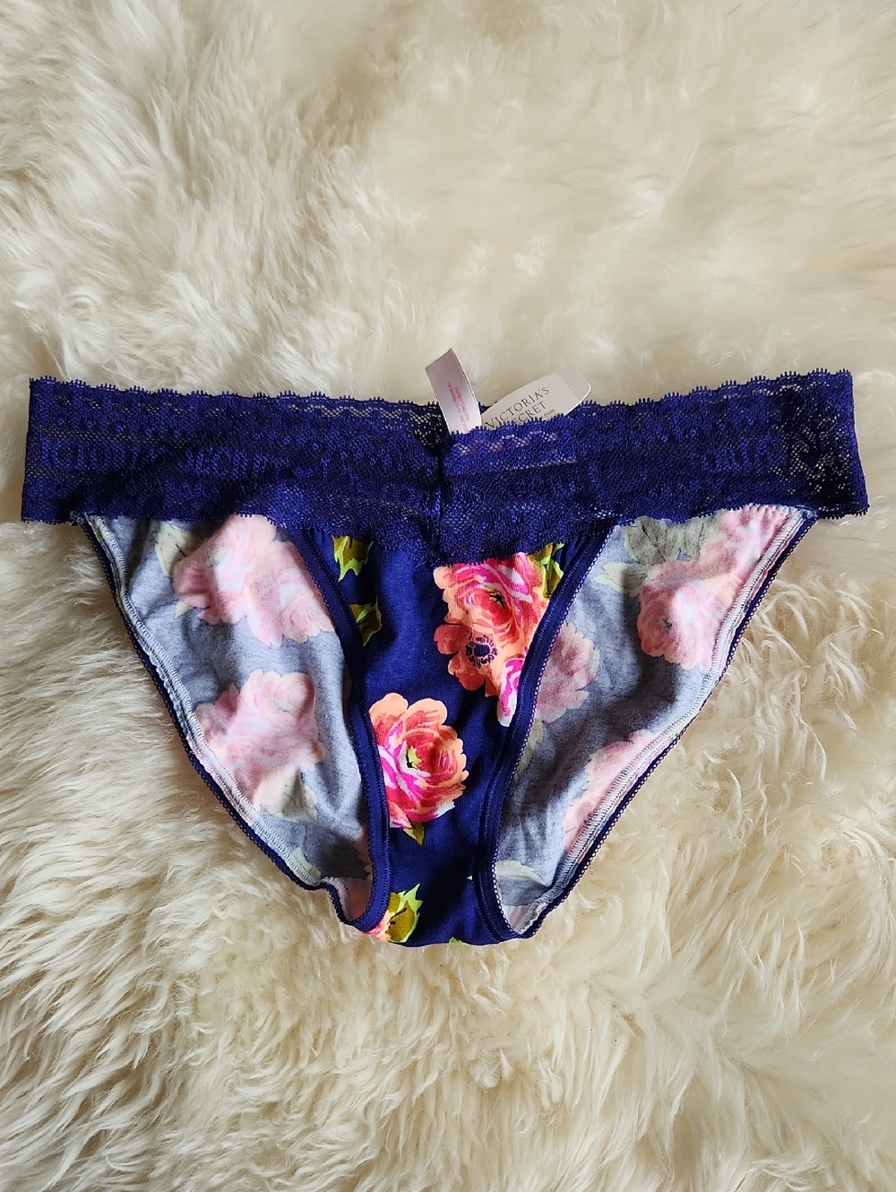Victoria's Secret Deep Purple Lace Bikini Briefs Sz Med